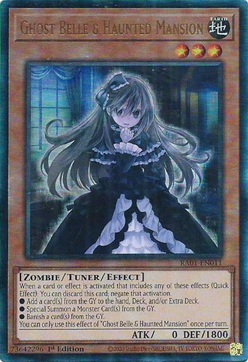 Ghost Belle & Haunted Mansion [RA01-EN011] Prismatic Ultimate Rare | Gaming Infinity