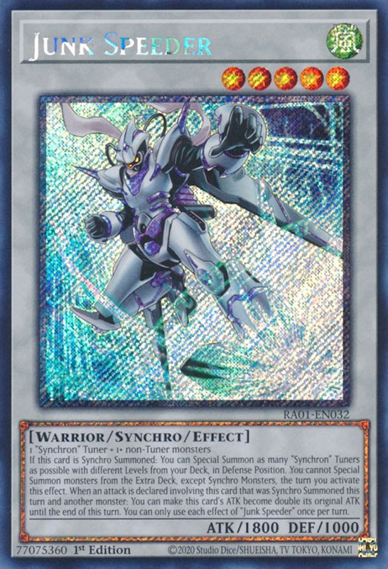 Junk Speeder [RA01-EN032] Platinum Secret Rare | Gaming Infinity