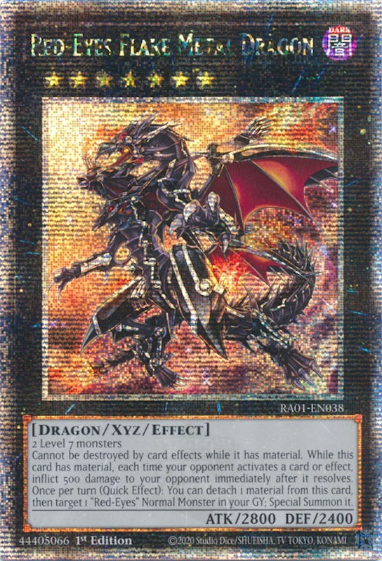 Red-Eyes Flare Metal Dragon [RA01-EN038] Quarter Century Secret Rare | Gaming Infinity