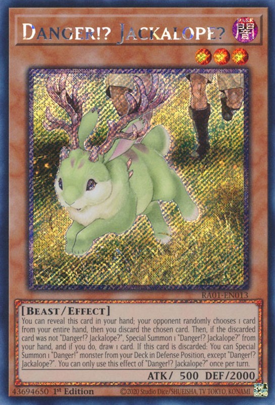 Danger!? Jackalope? [RA01-EN013] Platinum Secret Rare | Gaming Infinity