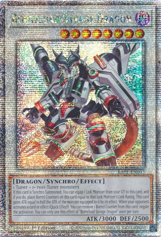 Borreload Savage Dragon [RA01-EN033] Quarter Century Secret Rare | Gaming Infinity