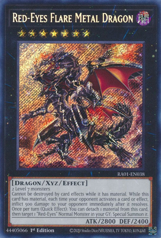 Red-Eyes Flare Metal Dragon [RA01-EN038] Secret Rare | Gaming Infinity