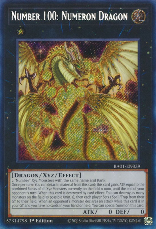 Number 100: Numeron Dragon [RA01-EN039] Secret Rare | Gaming Infinity