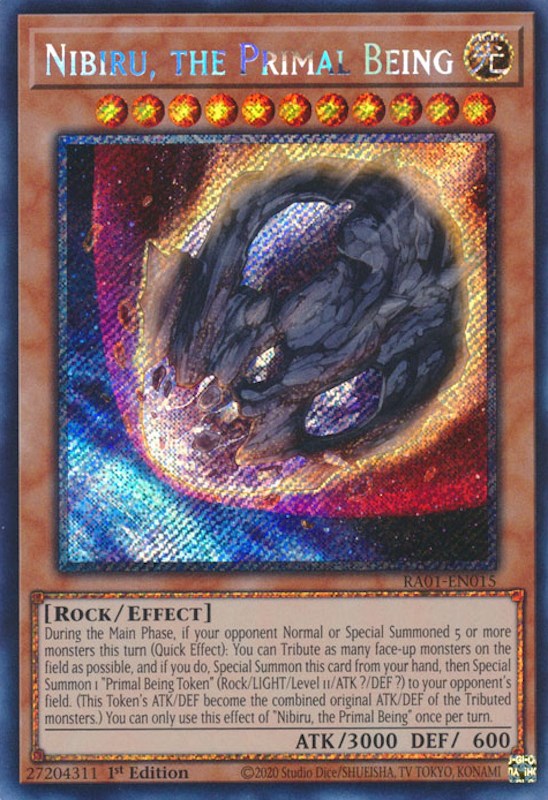 Nibiru, the Primal Being [RA01-EN015] Platinum Secret Rare | Gaming Infinity