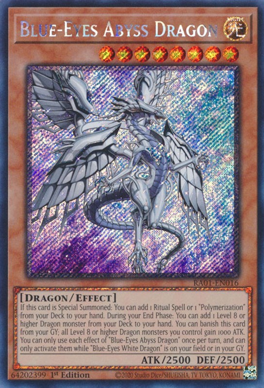 Blue-Eyes Abyss Dragon [RA01-EN016] Platinum Secret Rare | Gaming Infinity