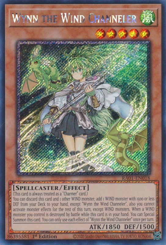 Wynn the Wind Channeler [RA01-EN018] Platinum Secret Rare | Gaming Infinity