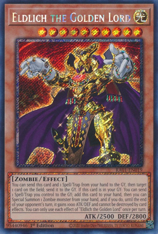 Eldlich the Golden Lord [RA01-EN019] Platinum Secret Rare | Gaming Infinity