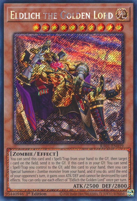 Eldlich the Golden Lord (Alternate Art) [RA01-EN019] Platinum Secret Rare | Gaming Infinity