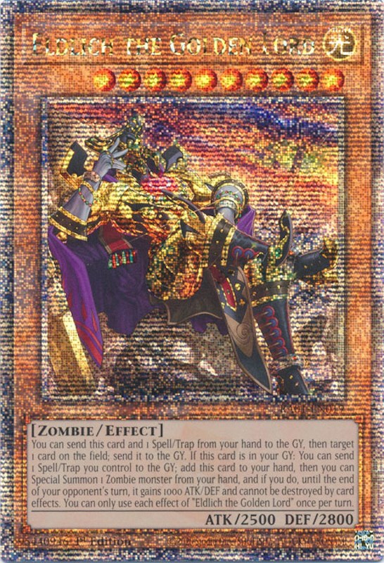 Eldlich the Golden Lord (Alternate Art) [RA01-EN019] Quarter Century Secret Rare | Gaming Infinity