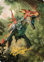 Dinosaur Token Art Card (Gold-Stamped Signature) [The Lost Caverns of Ixalan Art Series] | Gaming Infinity