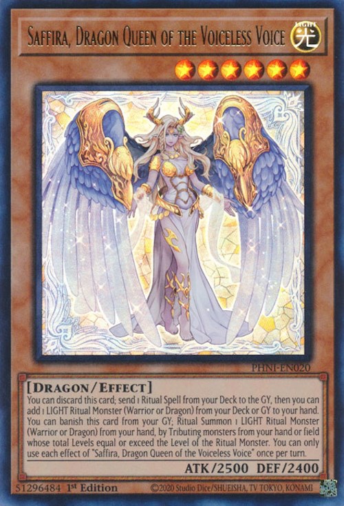 Saffira, Dragon Queen of the Voiceless Voice [PHNI-EN020] Ultra Rare | Gaming Infinity