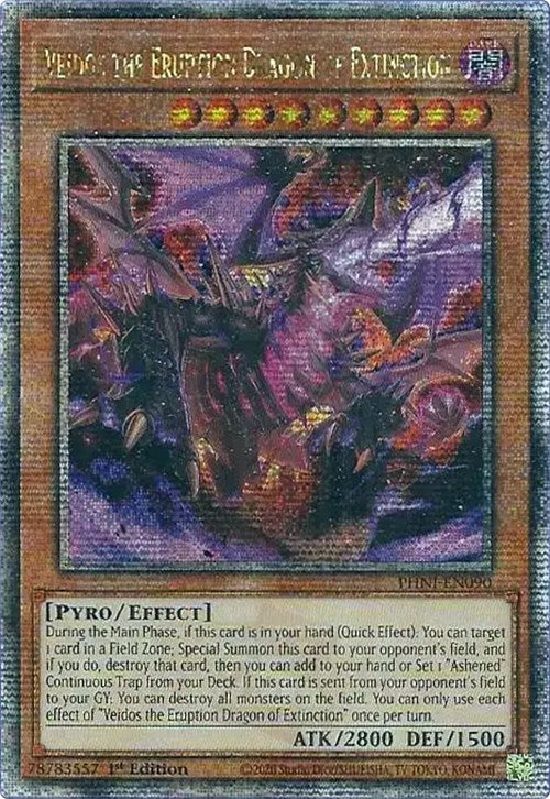 Veidos the Eruption Dragon of Extinction [PHNI-EN090] Quarter Century Secret Rare | Gaming Infinity