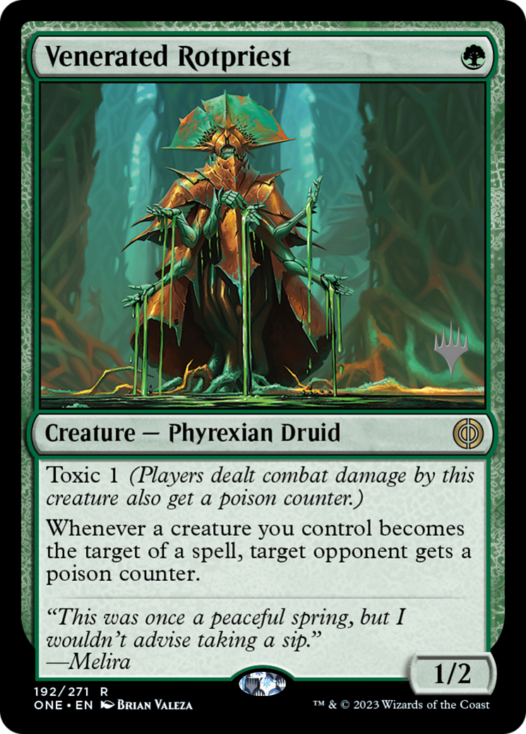 Venerated Rotpriest (Promo Pack) [Phyrexia: All Will Be One Promos] | Gaming Infinity