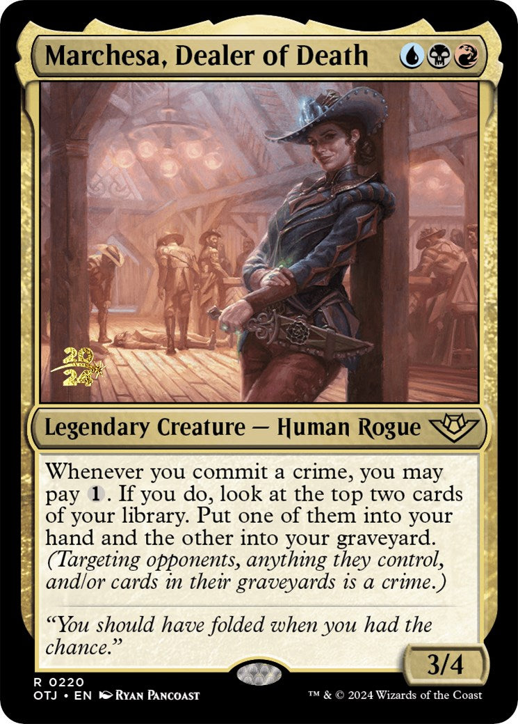 Marchesa, Dealer of Death [Outlaws of Thunder Junction Prerelease Promos] | Gaming Infinity