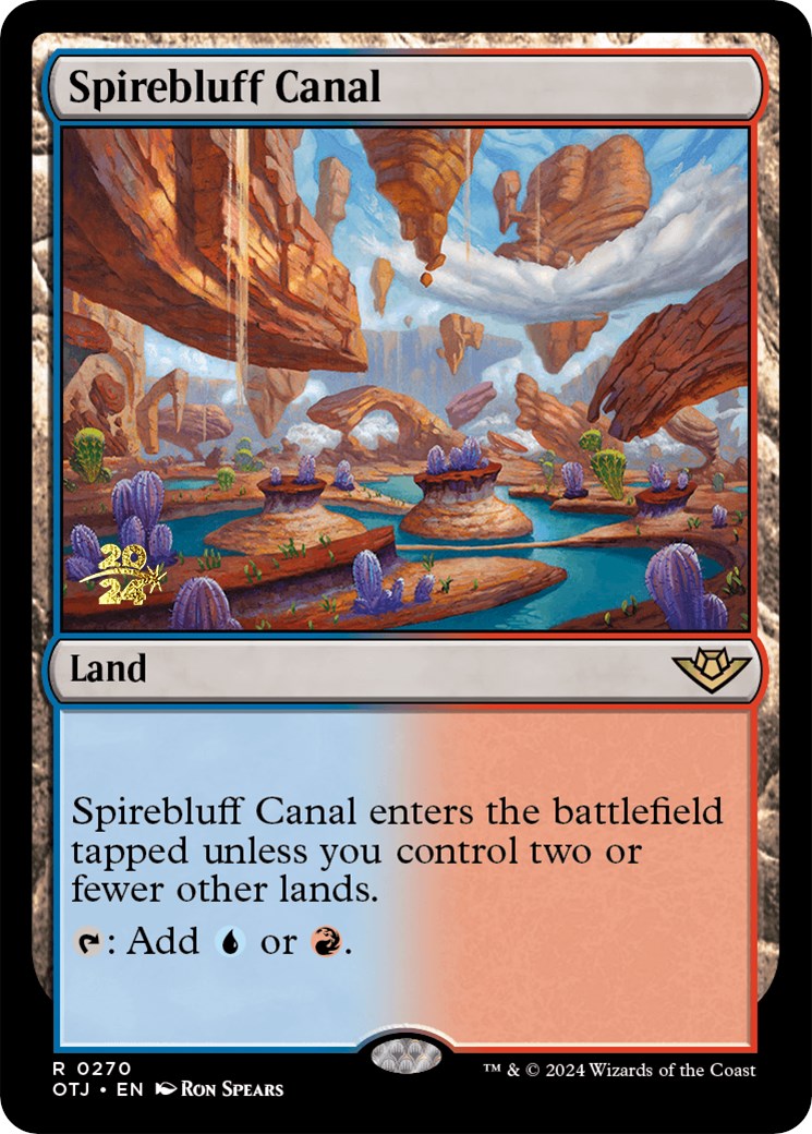 Spirebluff Canal (OTJ) [Outlaws of Thunder Junction Prerelease Promos] | Gaming Infinity