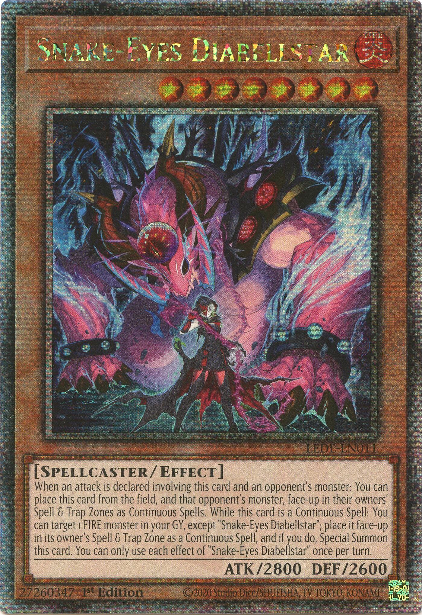 Snake-Eyes Diabellstar [LEDE-EN011] Quarter Century Secret Rare | Gaming Infinity