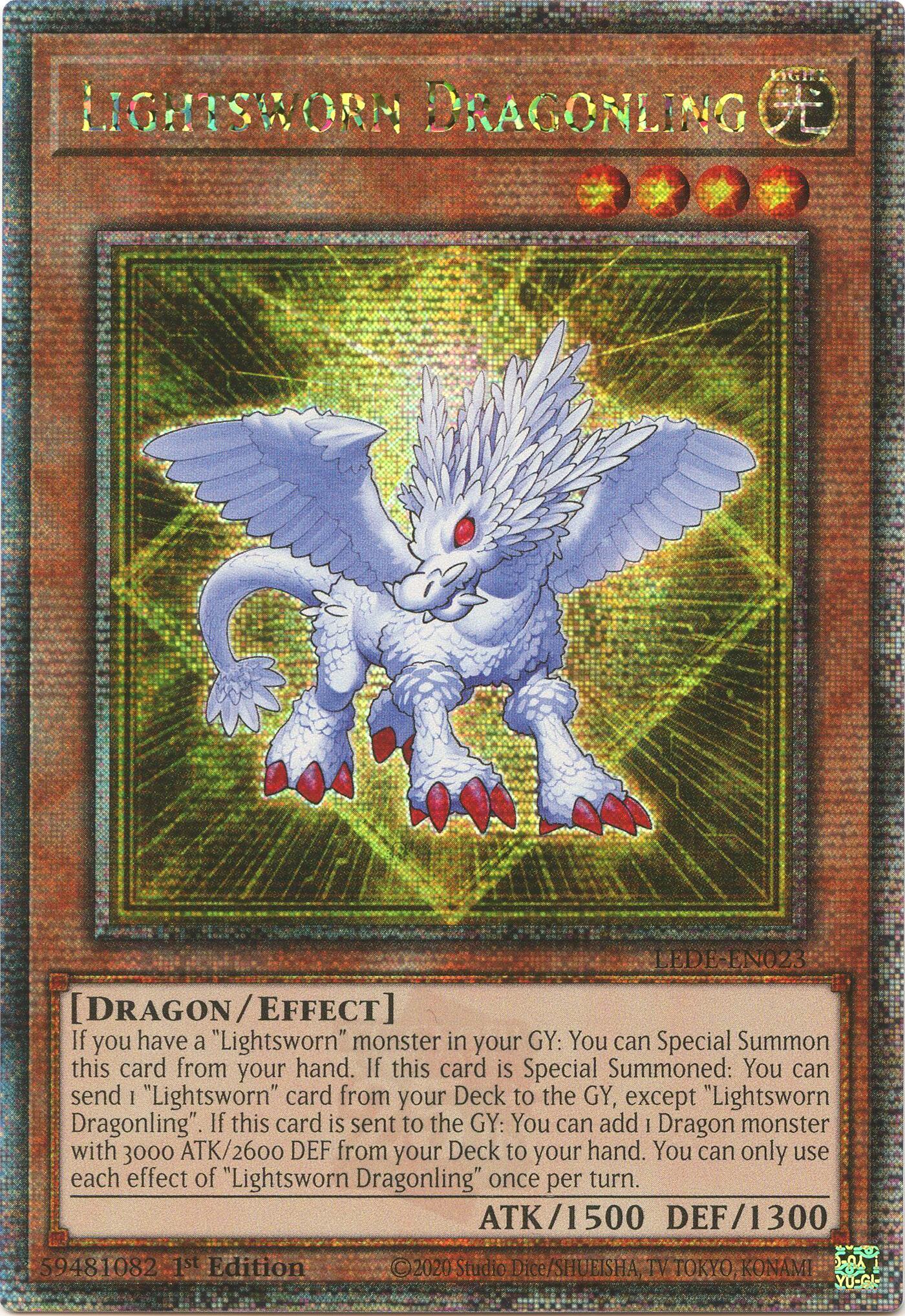 Lightsworn Dragonling (Quarter Century Secret Rare) [LEDE-EN023] Quarter Century Secret Rare | Gaming Infinity