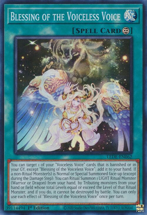 Blessing of the Voiceless Voice [LEDE-EN062] Super Rare | Gaming Infinity