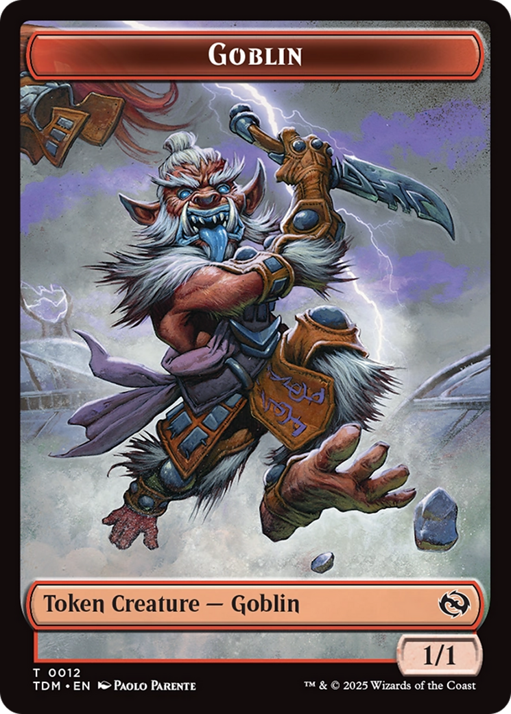 Goblin // Warrior Double-Sided Token [Tarkir: Dragonstorm Tokens] | Gaming Infinity