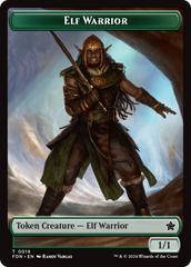 Elf Warrior // Rat (0030) Double-Sided Token [Foundations Tokens] | Gaming Infinity