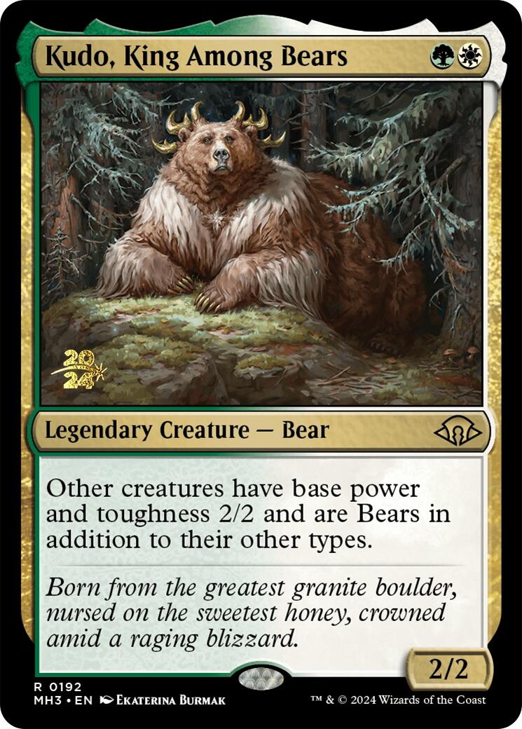 Kudo, King Among Bears [Modern Horizons 3 Prerelease Promos] | Gaming Infinity