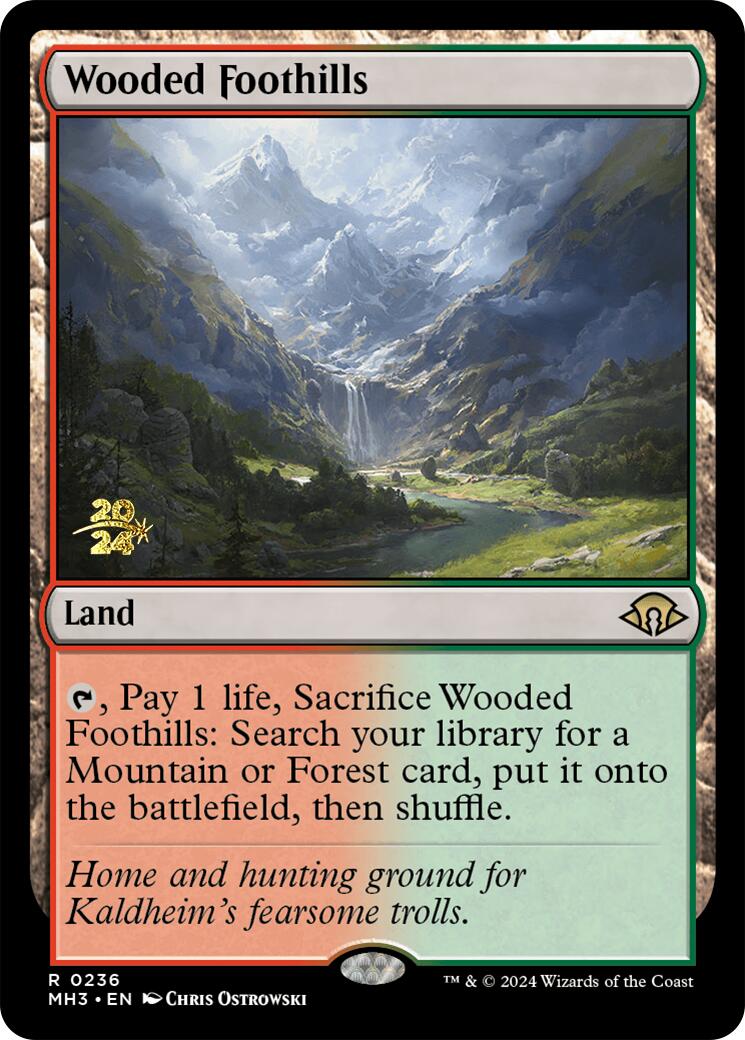 Wooded Foothills [Modern Horizons 3 Prerelease Promos] | Gaming Infinity