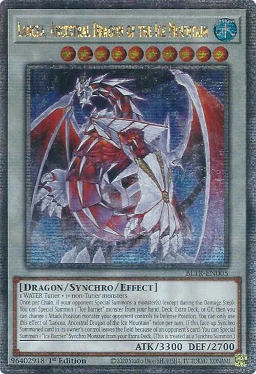 Lancea, Ancestral Dragon of the Ice Mountain (Quarter Century Secret Rare) [BLTR-EN005] Quarter Century Secret Rare | Gaming Infinity