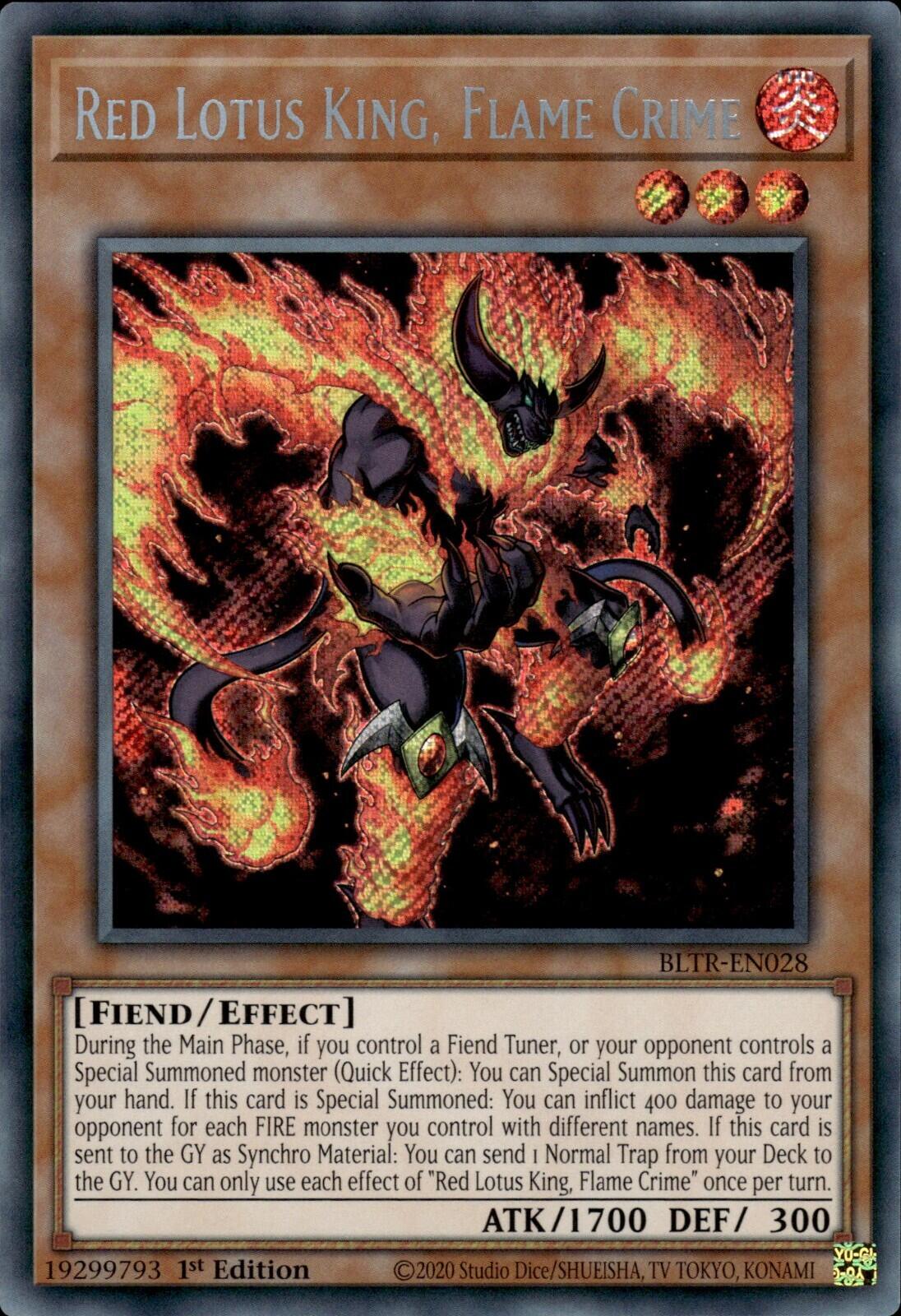 Red Lotus King, Flame Crime [BLTR-EN028] Secret Rare | Gaming Infinity