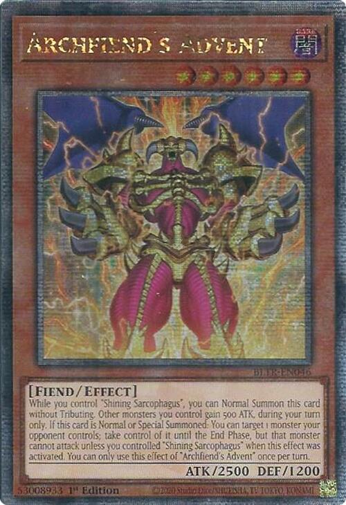 Archfiend's Advent (Quarter Century Secret Rare) [BLTR-EN046] Quarter Century Secret Rare | Gaming Infinity