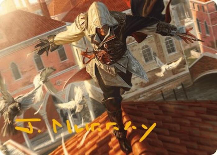 Ezio, Blade of Vengeance Art Card (Gold-Stamped Signature) [Assassin's Creed Art Series] | Gaming Infinity