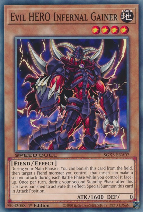 Evil HERO Infernal Gainer [SGX3-ENA07] Common | Gaming Infinity