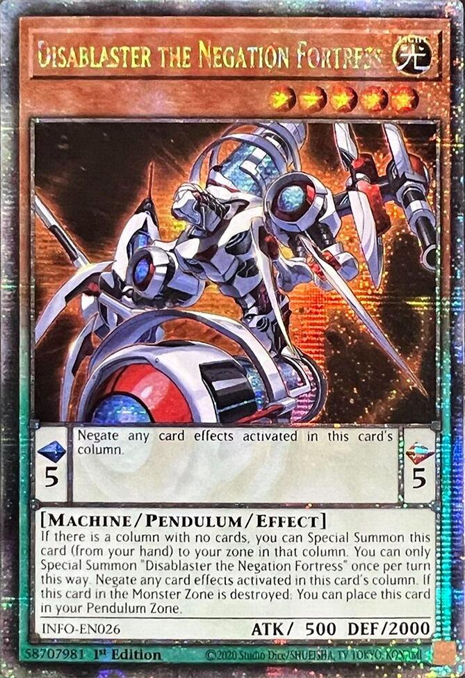 Disablaster the Negation Fortress (Quarter Century Secret Rare) [INFO-EN026] Quarter Century Secret Rare | Gaming Infinity