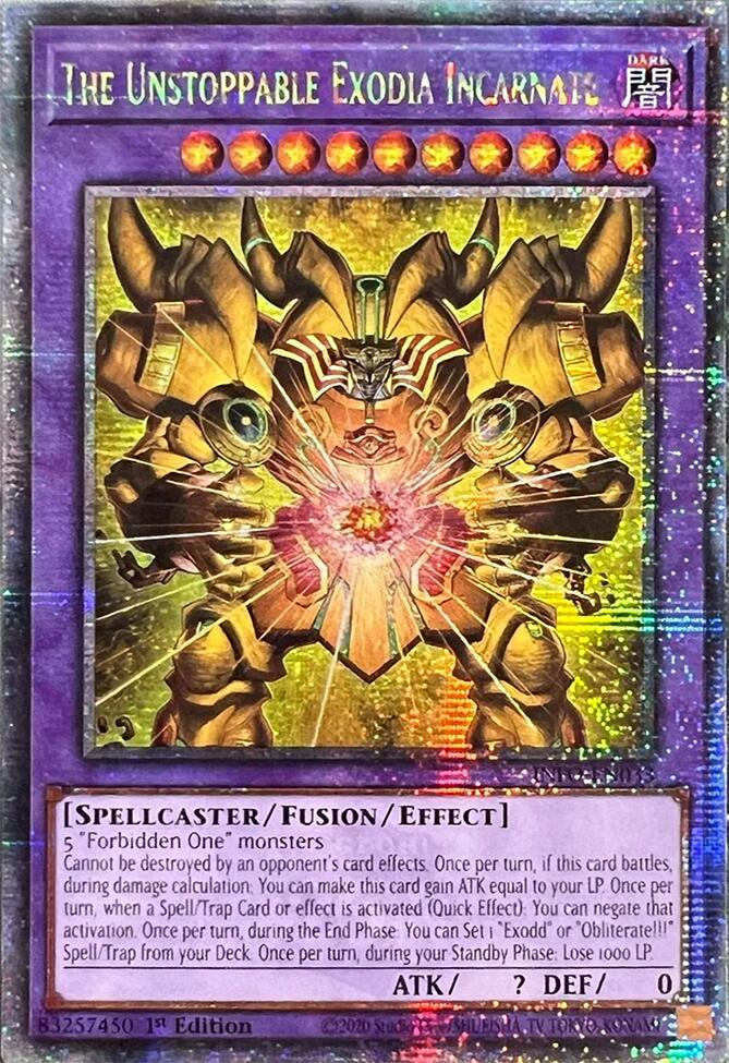 The Unstoppable Exodia Incarnate (Quarter Century Secret Rare) [INFO-EN033] Quarter Century Secret Rare | Gaming Infinity