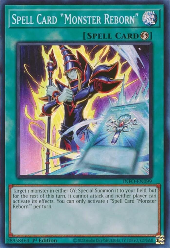 Spell Card "Monster Reborn" [INFO-EN099] Super Rare | Gaming Infinity