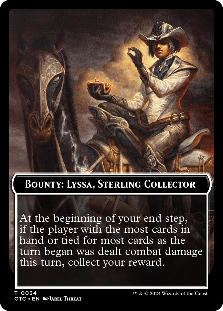 Bounty: Lyssa, Sterling Collector // Bounty Rules Double-Sided Token [Outlaws of Thunder Junction Commander Tokens] | Gaming Infinity