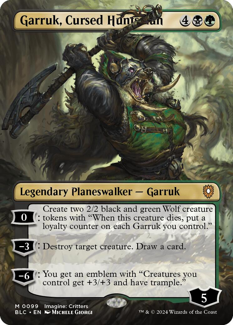 Garruk, Cursed Huntsman (Borderless) [Bloomburrow Commander] | Gaming Infinity