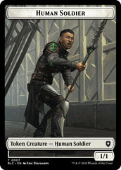 Human Soldier // Wolf (035) Double-Sided Token [Bloomburrow Commander Tokens] | Gaming Infinity