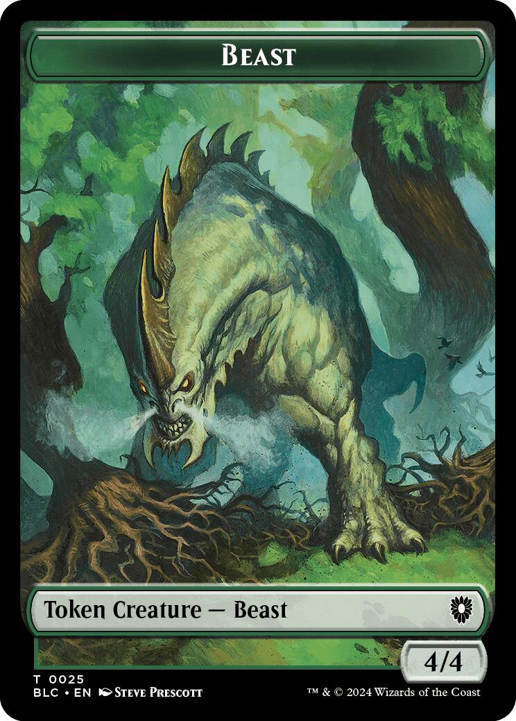 Cat // Beast (025) Double-Sided Token [Bloomburrow Commander Tokens] | Gaming Infinity