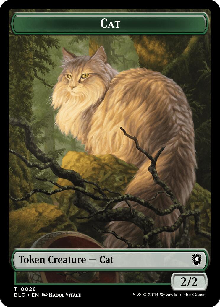 Cat // Beast (025) Double-Sided Token [Bloomburrow Commander Tokens] | Gaming Infinity