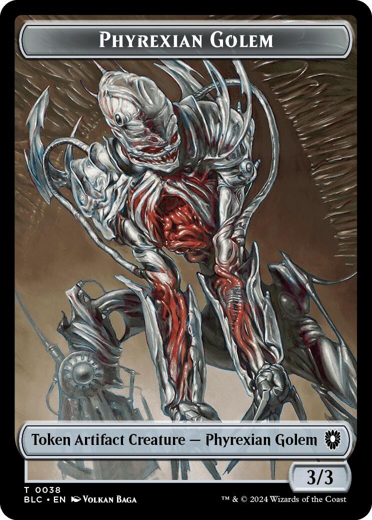 Phyrexian Golem // Faerie Double-Sided Token [Bloomburrow Commander Tokens] | Gaming Infinity