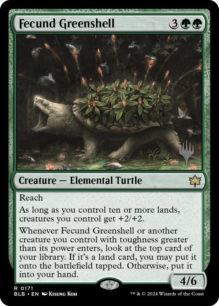 Fecund Greenshell (Promo Pack) [Bloomburrow Promos] | Gaming Infinity