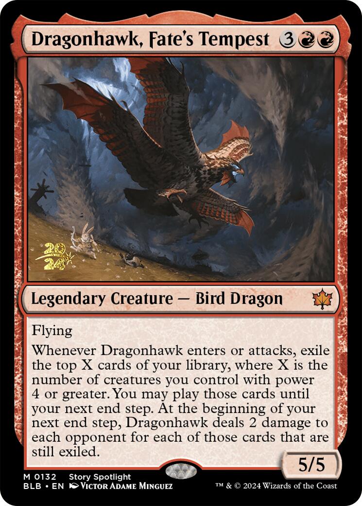 Dragonhawk, Fate's Tempest [Bloomburrow Prerelease Promos] | Gaming Infinity