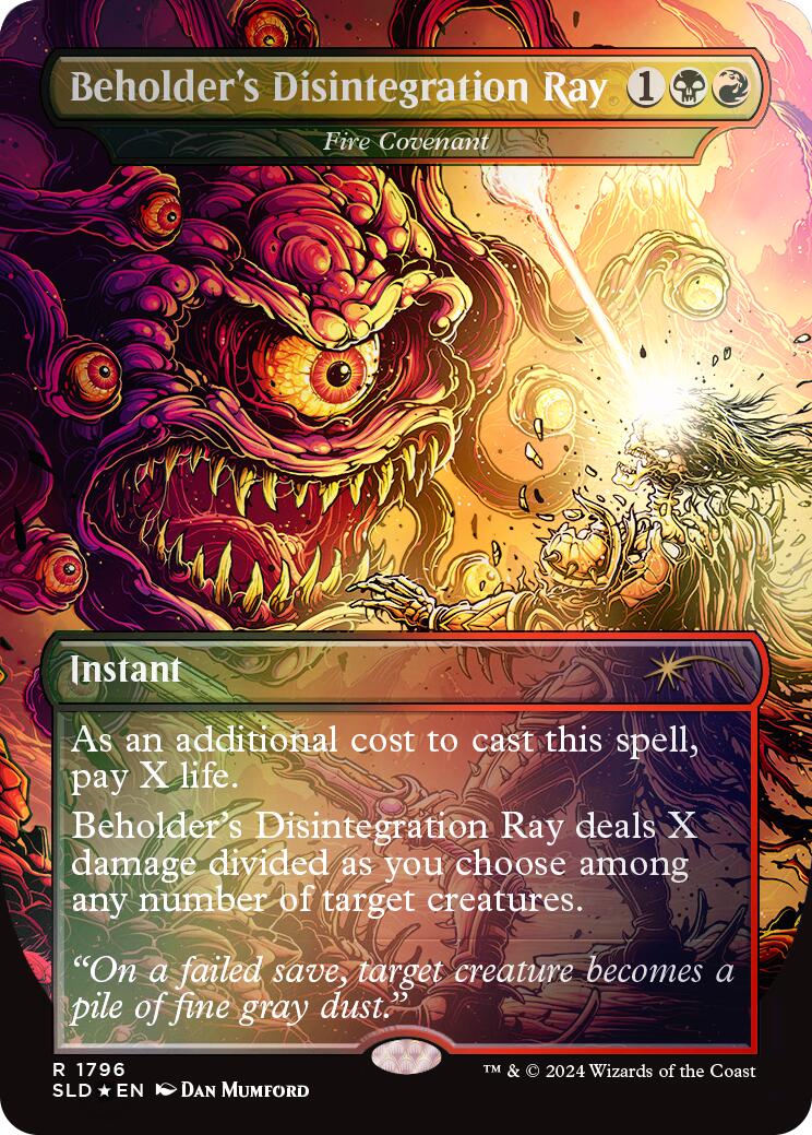 Beholder's Disintegration Ray - Fire Covenant (Rainbow Foil) [Secret Lair Drop Series] | Gaming Infinity