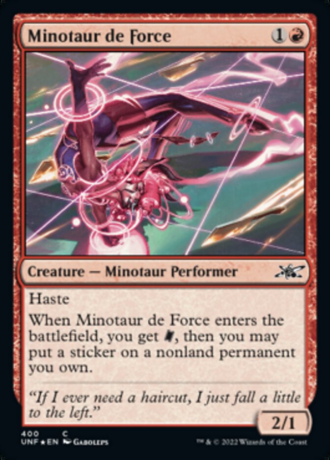 Minotaur de Force (Galaxy Foil) [Unfinity] | Gaming Infinity