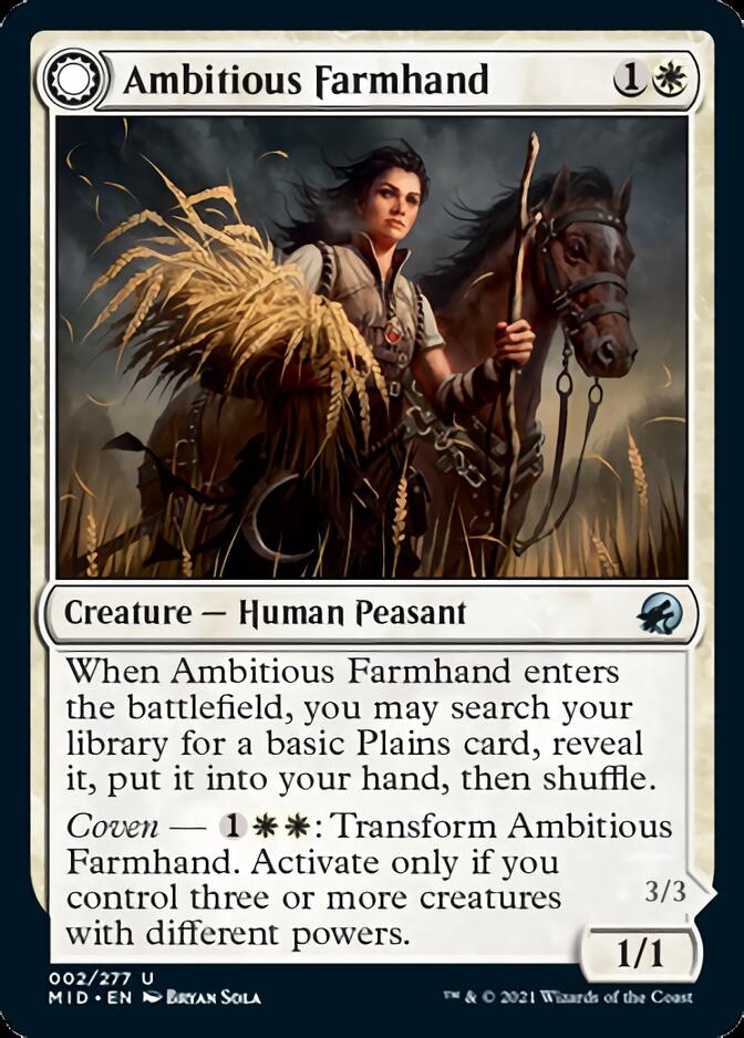 Ambitious Farmhand // Seasoned Cathar [Innistrad: Midnight Hunt] | Gaming Infinity