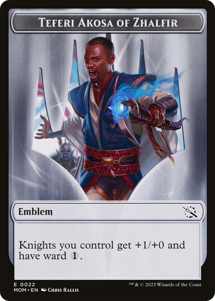 Treasure (20) // Teferi Akosa of Zhalfir Emblem Double-Sided Token [March of the Machine Tokens] | Gaming Infinity