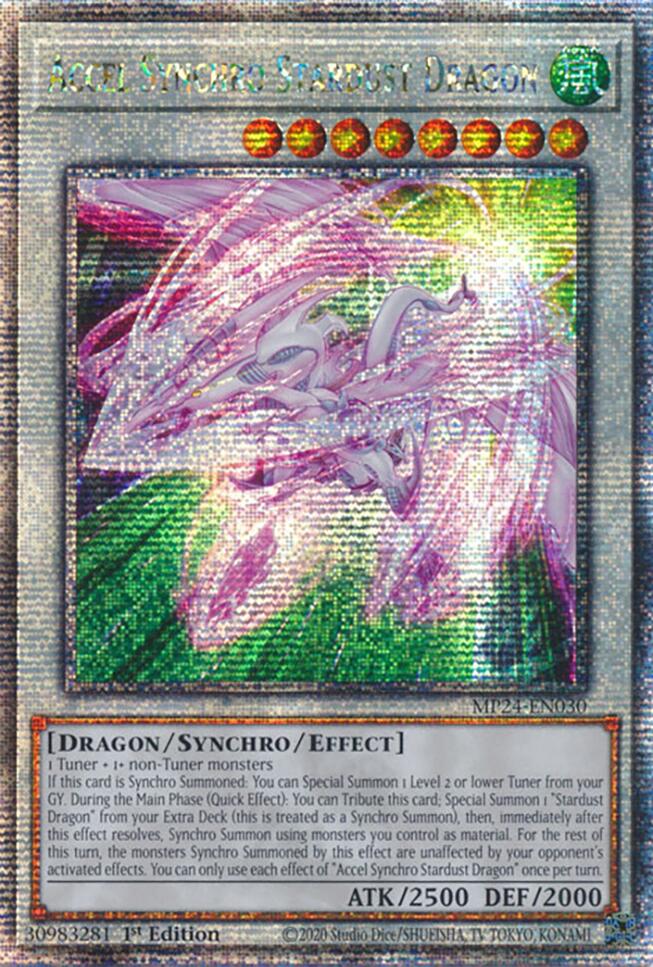 Accel Synchro Stardust Dragon [MP24-EN030] Quarter Century Secret Rare | Gaming Infinity