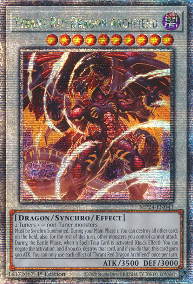 Tyrant Red Dragon Archfiend [MP24-EN043] Quarter Century Secret Rare | Gaming Infinity