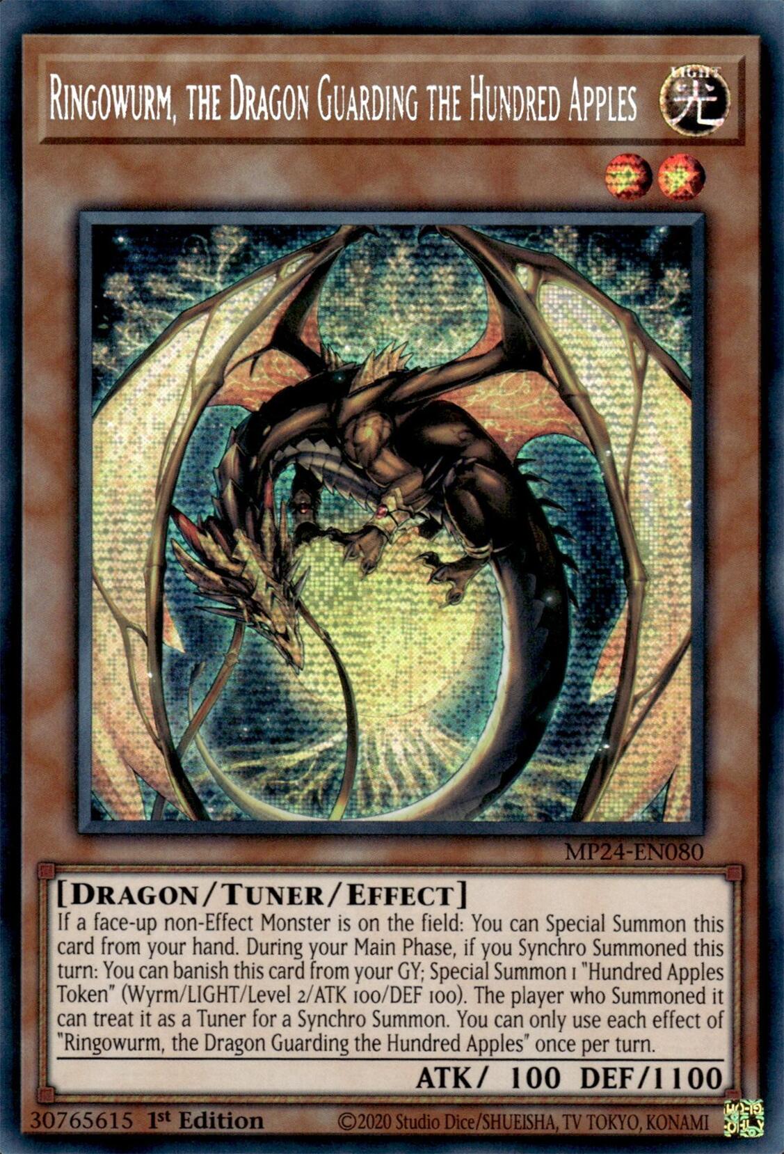 Ringowurm, the Dragon Guarding the Hundred Apples [MP24-EN080] Prismatic Secret Rare | Gaming Infinity