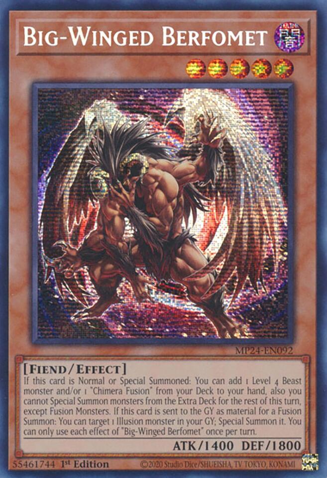 Big-Winged Berfomet [MP24-EN092] Prismatic Secret Rare | Gaming Infinity